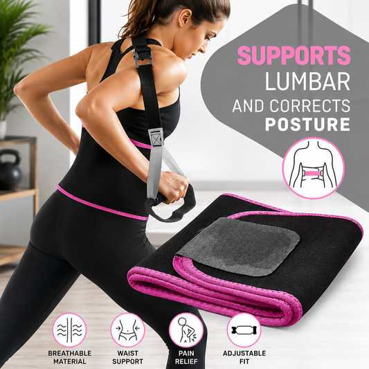 Adjustable Waist Trimmer Belt for Men & Women | Sweat Belt & Back Support
