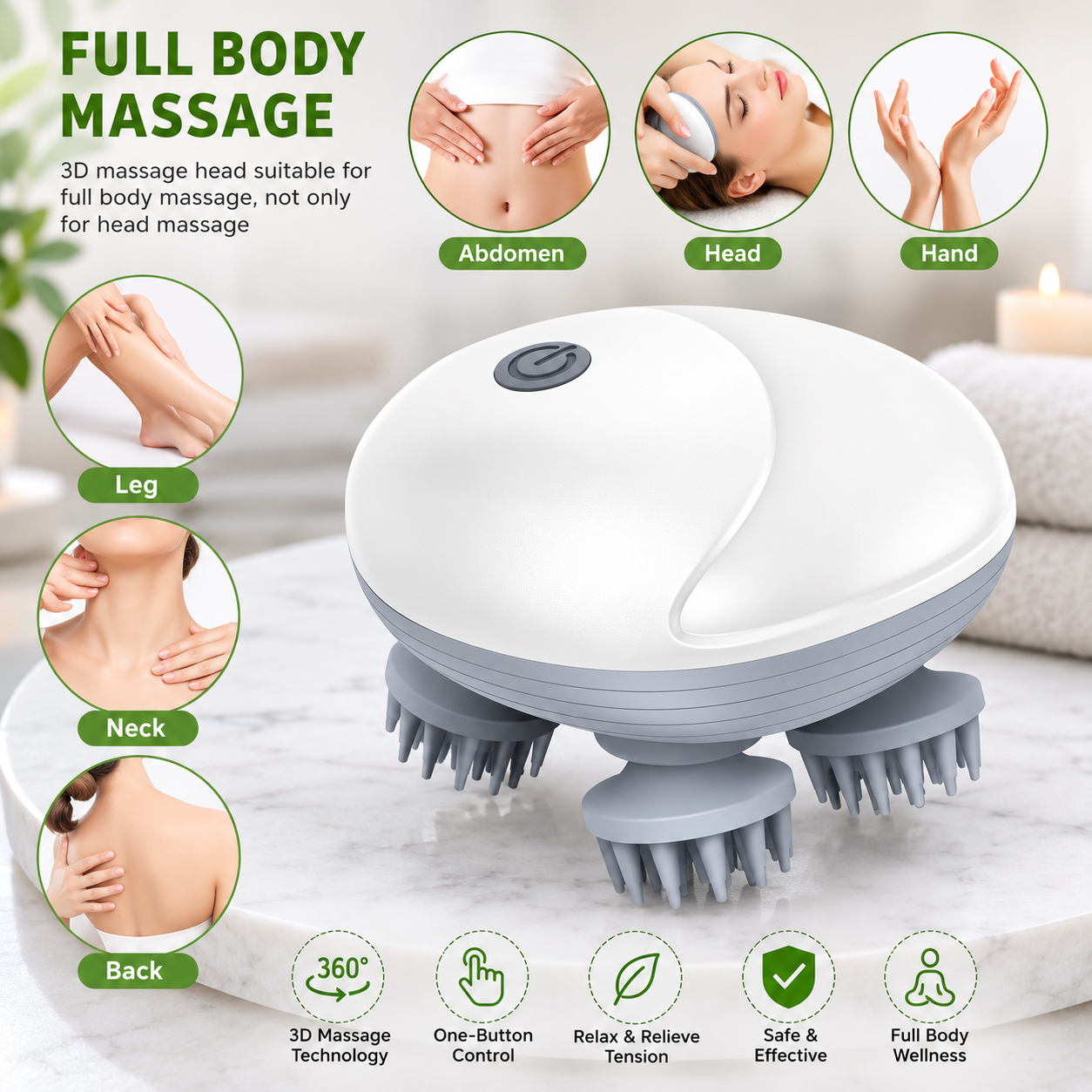 Electric Pet Cat Massager with Vibration | Silicone Head Massager for Cats & Pets