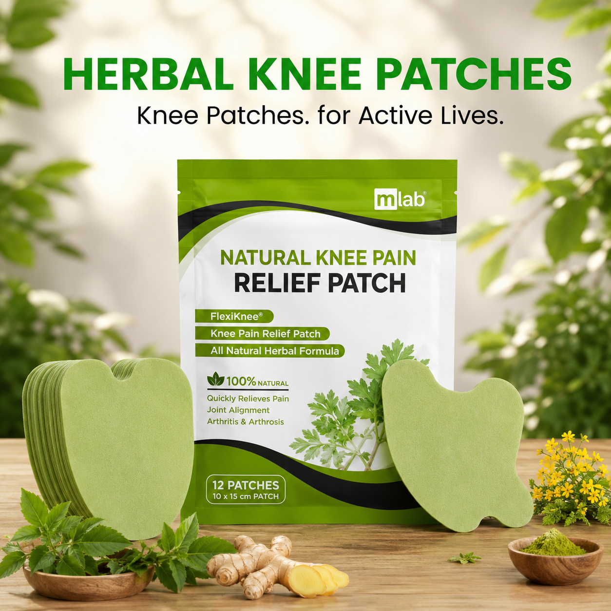 Natural Knee Pain Relief Patch (10 Pcs) | Herbal Joint & Muscle Pain Relief Patches