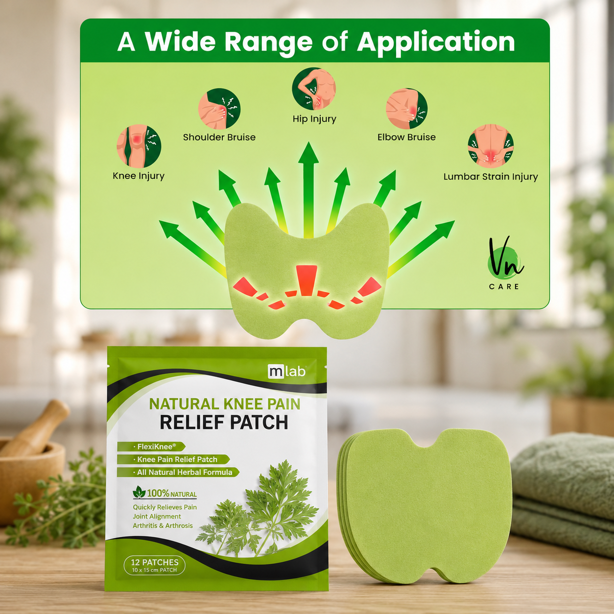 Natural Knee Pain Relief Patch (10 Pcs) | Herbal Joint & Muscle Pain Relief Patches